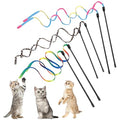 Amaxiu Cat Wand Toy Set, Interactive Wand Rod with Rainbow Ribbon String - color: 6 Packs