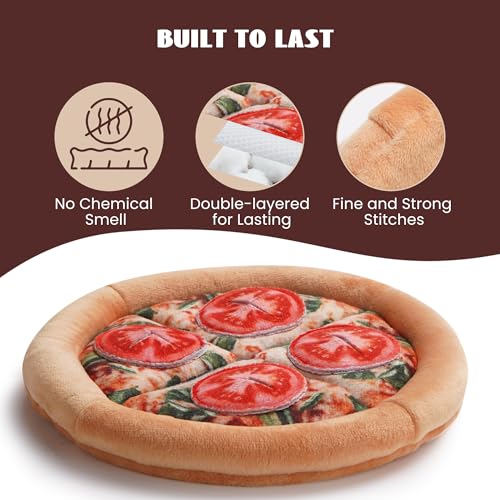 Nocciola Hide Treat Seek Pizza Dog Toy- Interactive Enrichment Burrow Snuffle Plush Stuffed Puppy Toys, Fun Crinkle Squeaky Durable Entertained Pet Supplies for Small Medium Large Breed - style: Pizza Dog Toy