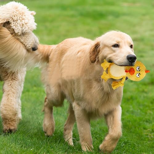 Cute Animals Interactive Dog Squeak Toys, Rope Plush Pet Chew Toys - Yellow - color: Yellow Chick