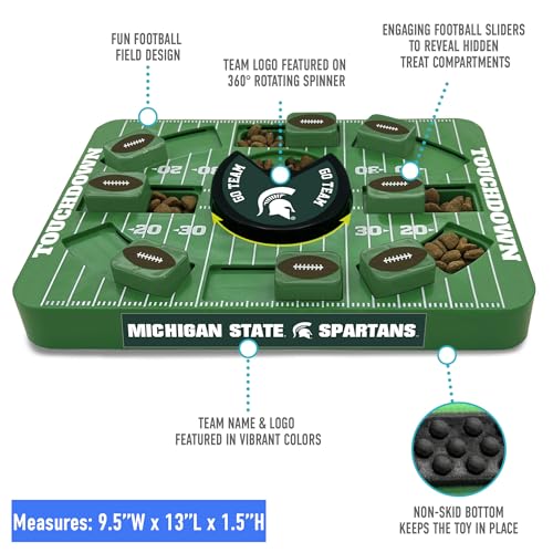 Pets First NCAA Michigan State Large Puzzle Toy, New Size, Interactive Dog Treat & Slow Feeding Toy - color: Michigan State Spartans, size: Large
