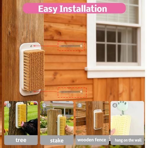 Toys for Pigs, 3-Pack Pet Enrichment Scratching Brushes for Outdoor