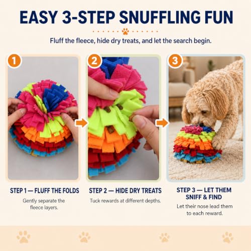 2-in-1 Snuffle Ball for Dogs with Removable Plush Toy and Built-in Storage, Interactive Dog Puzzle Toy for Treat Hiding & Slow Feeding, Machine Washable Dog Enrichment Set - color: Rainbow-colored, size: Large