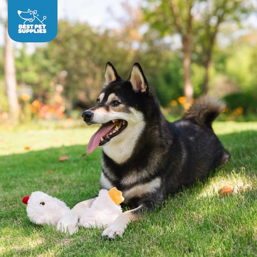 Best Pet Supplies Interactive Squeaky Dog Toy - Baby Chicken, Cream - color: Crinkle Chicken (Cream), size: Large