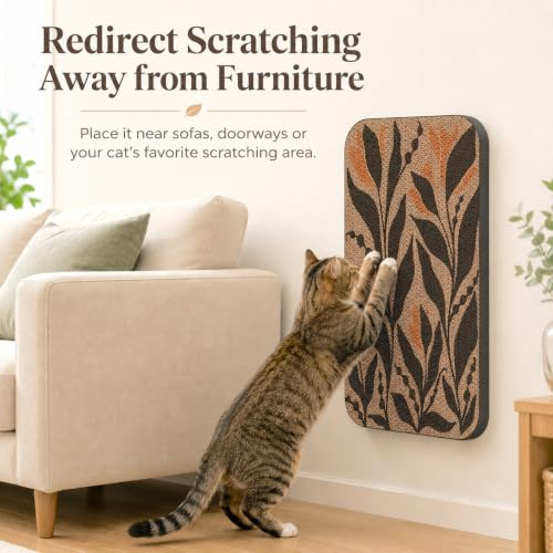 2 Pack Cat Wall Scratcher, Art Cat Scratching Board for Cats - color: Black & White 2