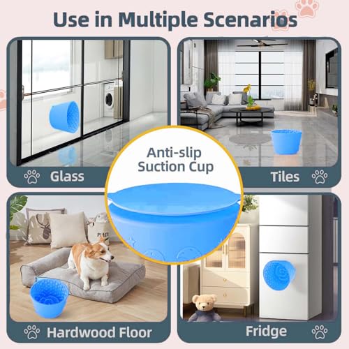 Dog Lick Bowl, Non-Slip Freeze Slow Feeder Small Medium, 1.6 Cup - color: Light Blue