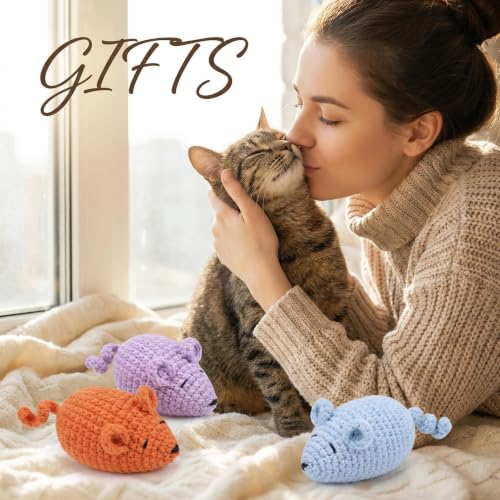 Cat Toys Mice, Catnip Toys Mouse for Indoor Cats, 3 Pcs - size: set2