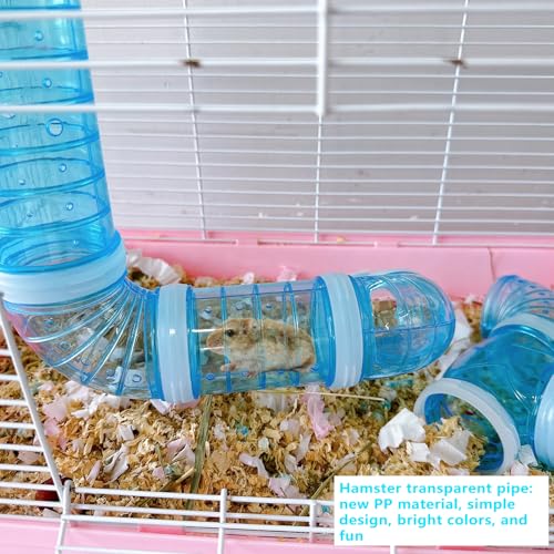 8pcs DIY Hamster Tunnel Tubes Toys for Dwarf Hamsters Gerbils Mice - color: Blue