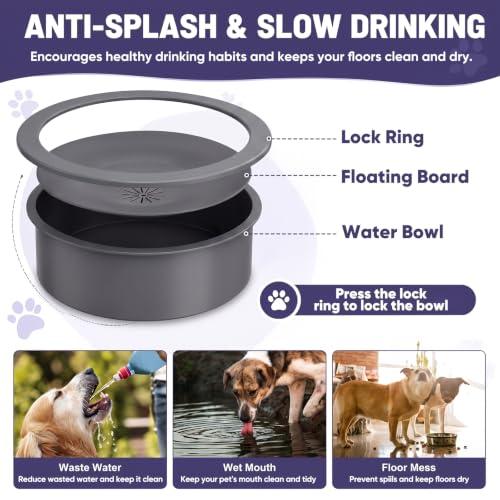 XIAZ Elevated Dog Bowls Large Breed Raised Dogs Bowl Stand Large/Medium Sized Dog Slow Feeder Dogs Bowls Food Water Stands 5 Heights Adjustable 9/11/12/14in Pet Feeder Dish Station - color: D-Grey