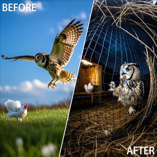 9 x 50 FT Bird Netting for Garden, 1" Square Mesh Size Heavy Duty Nylon Chicken Coop Netting for Blueberry Bushes, Fruit Trees and Vegetable Against Birds, Deer, Squirrels (9X50FT) - size: 9X50FT