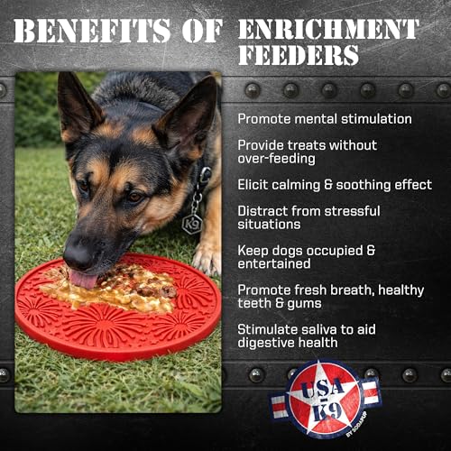 SodaPup USA K9 Fireworks eMat – Durable Enrichment Feeder Lick Mat for Dogs & Cats, Non Toxic Pet Safe Food Safe Material, Made in USA, Slow Feeder for Calming & Digestive Health - color: Red Fireworks Lick Mat