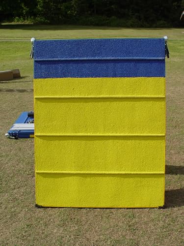 Rubber Surface Dog Agility 7' A-Frame, Blue/Yellow, On-Wheel Interface Ready