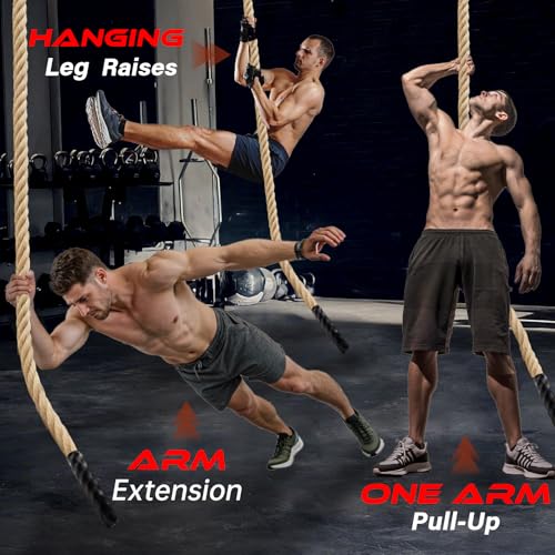 Climbing Rope Gym Workout - 10FT 15FT 20FT 25FT 30FT 35FT Heavy Duty Jute Thick Ropes for Adults Strength Training Outdoor Tree Swing Indoor Home Fitness Exercise - 1.5 Inch - size: 25FT