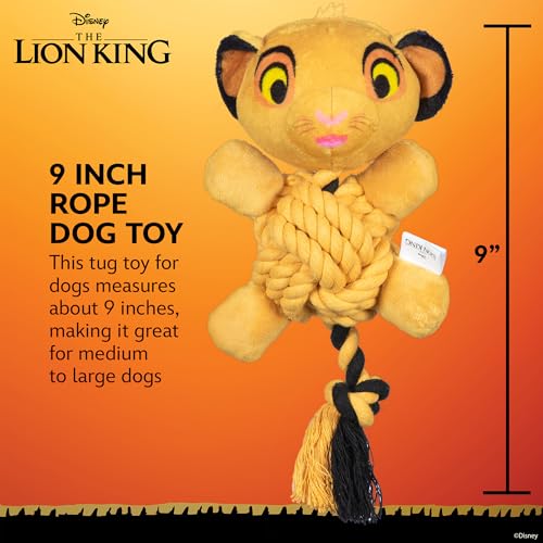 Disney for Pets The Lion King Simba Rope Body Dog Toy, 9 Inch - color: Simba Plush Rope, size: 9 Inch