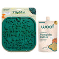 Woof Green FlipMat & LickWells Pumpkin Butter Dog Lick Mat Spread, 12 oz