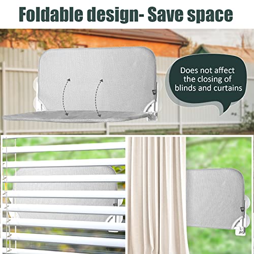 Sunhoo Cat Window Hammock Perch Cordless Perches Window Sill Seat Bed Foldable Stable Lounger Upgraded Suction Cup Easy Assembly Indoor Cats Kitty Shelf Hold Up to 55lbs (Grey, M) - color: grey, size: M