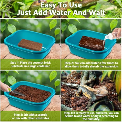 Riare 4 Pack Natural Coconut Fiber Substrate, Coco Coir Reptile Bedding - color: 4 pack