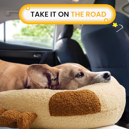 Dog Pillow Soft Neck Pillow for Dogs, Washable Dog Calming Pillow for Sleep - color: Yellow