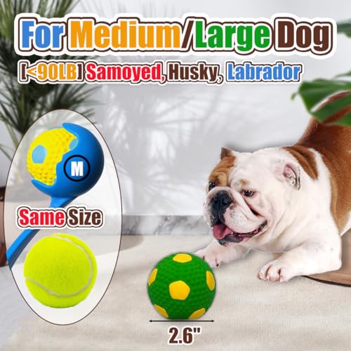 HOLYSTEED Squeaky Dog Toys for Medium Dogs, 2.6" Round Latex Soccer Balls - size: 2.6'' for M/L