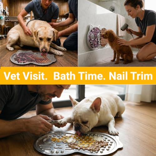 Stainless Steel Lick Mat for Dogs & Cats, XL Suction Licking Mat