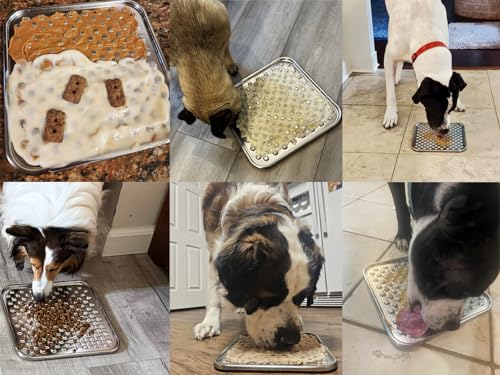 Lick Mat for Dogs & Cats, Double-Wall Stainless Steel, Large-2Pack - color: Large-2Pack