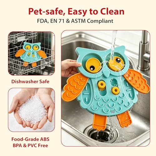 Gigwi Interactive Treat Puzzle Toy, Owl Shape 5 Difficult Levels for Pet - color: Owl
