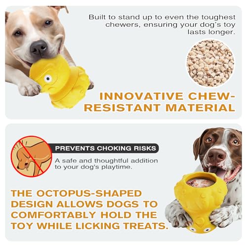 Wortade 3-in-1 Treat-Dispensing Dog Puzzle Toy and Slow Feeder, Yellow