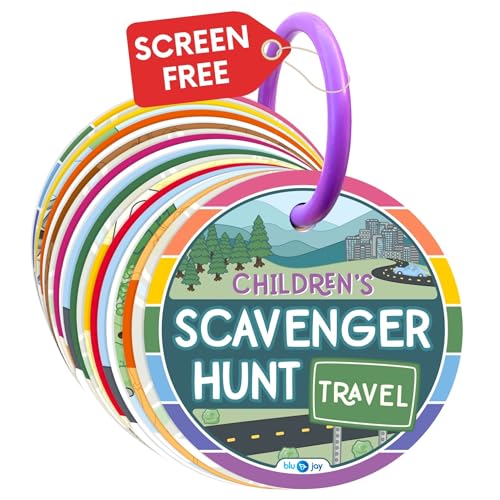 Blu Jay Children's Scavenger Hunt Cards - Travel Edition, Car Game