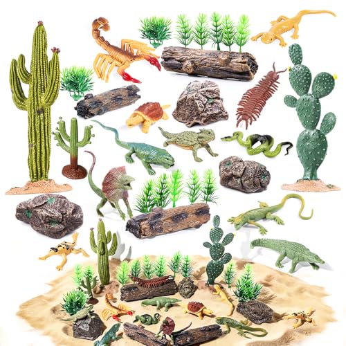 32PCS Desert Animals Figures, Realistic Lizard Reptile Toys for Kid - style: Reptiles
