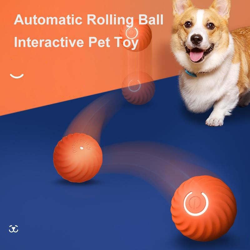 USB Rechargeable Smart Dog Toy Ball – Interactive Rolling Pet Exercise Ball with LED Lights, Automatic Motion, Durable ABS Build for Dogs and Puppies - 1 Piece