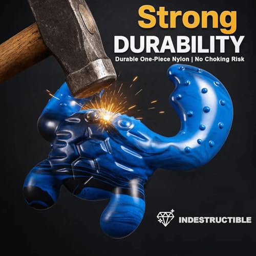 Dog Chew Toys for Aggressive Chewers – Tough Indestructible Dog Toy for Large Dogs, Durable Long-Lasting Chew Bones, Heavy Duty Interactive Dog Toys to Keep Dogs Busy & Relieve Boredom - color: Blue Black