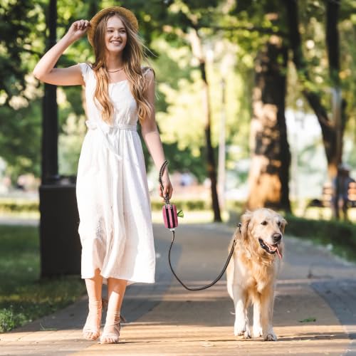 Dog Poop Bag Holder for Leashes and Treat Holder with 3 Waterproof Pouches - color: Midnight