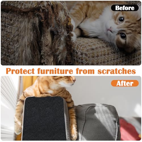 Cat Scratch Furniture Protector - 78.7" x 13.8" Trimmable Self-Adhesive Cats Claws Scratch Pads, DIY Cat Climbing Couch Protector for Scratch Post Cat Tree Replacement Indoor (Black) - color: Black, size: 13.8" x 78.7"