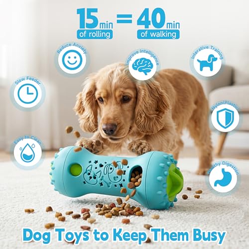 PETSTA 2 Pack Dog Puzzle Toys, Adjustable Treat Dispensing Slow Feeder Toy, Interactive Dog Enrichment Toy for Brain Stimulation and Boredom Relief - color: 2 Pack(Blue & Purple)