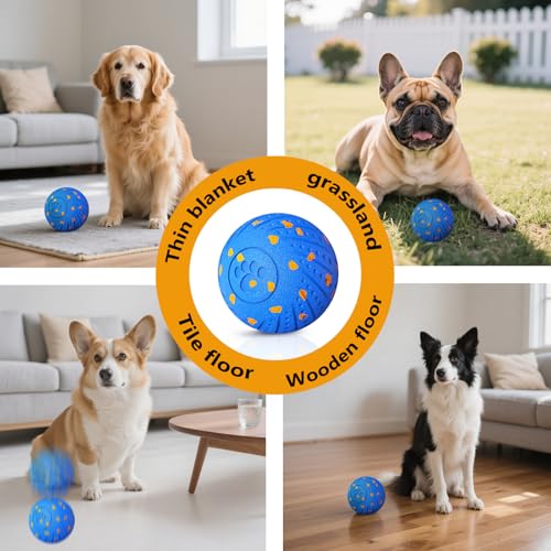 Interactive Dog Toys Smart Dog Ball for Aggressive Chewers Auto Bounce Blue - color: Bule