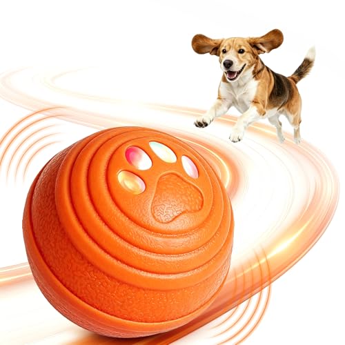 Automatic Interactive Dog Toys Ball with 4 Play Modes for Small Medium Dogs - color: Orange