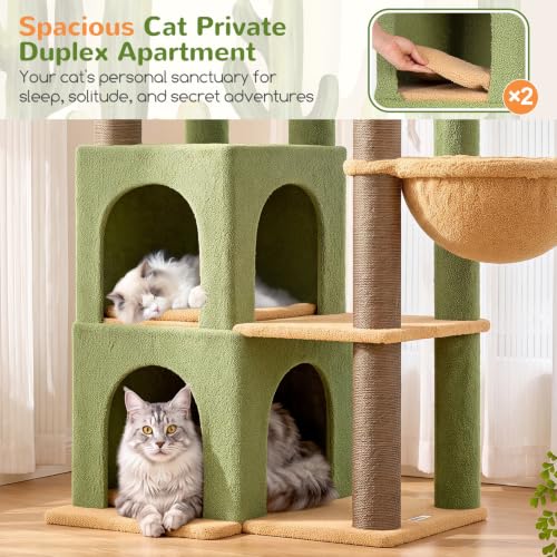 Globlazer Cactus Cat Tree Tower for Indoor Cats Large Adult, S63, Green - color: Cactus, size: XXL
