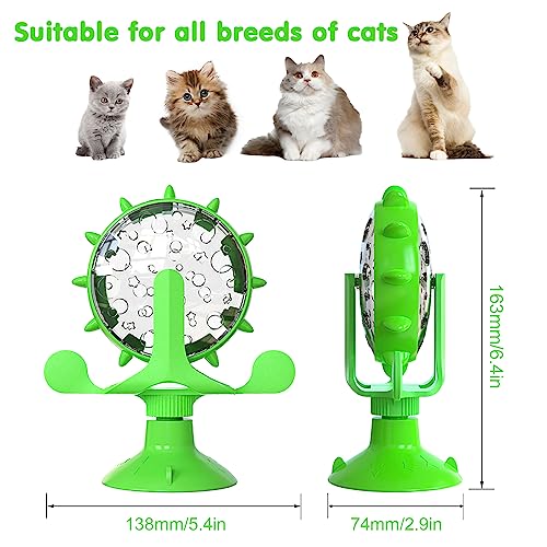 Cat Dog Treat Dispenser Toy - Cat Interactive Feeder (Green) - color: Green