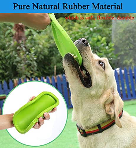 XIGOU Dog Flying Disc, 2 Pack Dog Flyer Toys, Soft Rubber Interactive Lightweight Flying Disc Dog Toy for Small Large Dogs - Floats in Water & Safe on Teeth, 7.2 inch. - color: Blue & Green