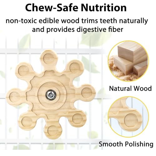2Pcs Rotating Chinchilla Chew Toys, Kiln-Dried Wood for Teeth Care - color: 2pcs, size: Small