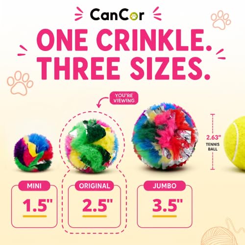 Large Crinkle Balls for Cats – 2.5 Inch, 12 Pack - size: Large