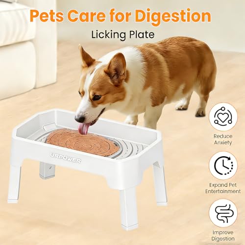 URPOWER Elevated Dog Bowls, 3-in-1 Double Deck Raised Dog Bowl Stand - color: Light Grey, size: Large