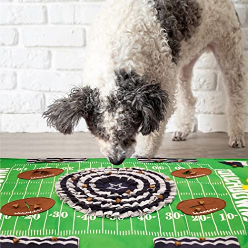 NFL Dallas Cowboys Dog Snuffle Mat – Interactive Pet Slow Feeder, Football Field Design Food Puzzle Toy for Dogs & Cats, Foraging Activity Mat for Smarter Feeding - color: Dallas Cowboys