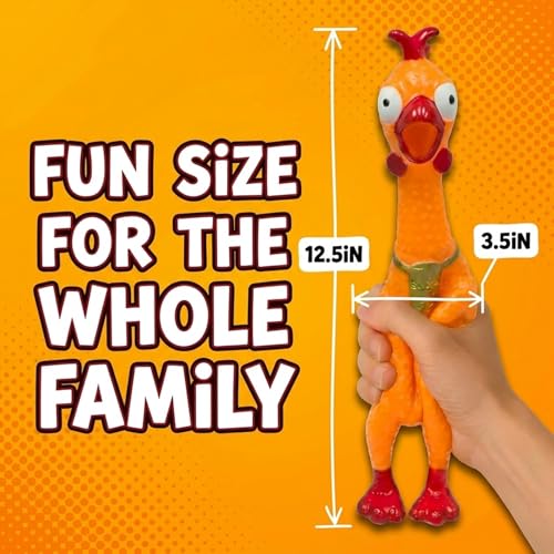 Squeeze Me Rubber Chicken Toy | Screaming Squeaky Chicken for Kids & Dogs | Novelty Prank Gag Gift (2 Pack Solid) - style: 2 Pack Solid