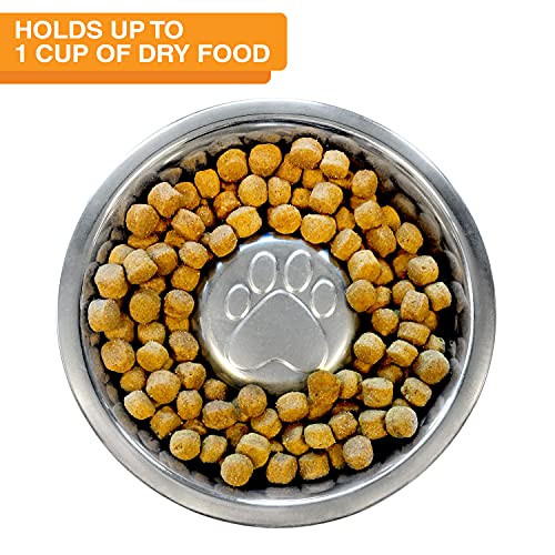 Neater Feeder Deluxe Mess Proof Dog Bowls Elevated for Medium Sized Breeds – Made in USA – No Spill Raised Slow Feeder Elevated Dog Bowl Stand, Stainless Steel Food and Water Bowl Set, Cappuccino - color: Cappuccino, size: Medium with Slow Feed Bowl