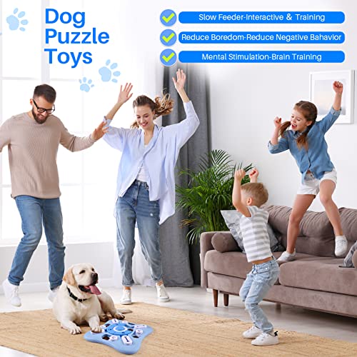 Interactive Dog Puzzle Toys for Large Medium Small Smart Dogs, Squeaky Dog Enrichment Toys Mentally Stimulation Toys for Training, Dog Treat Chew Toy Gifts for Puppy&Cats - style: Level 2-Blue