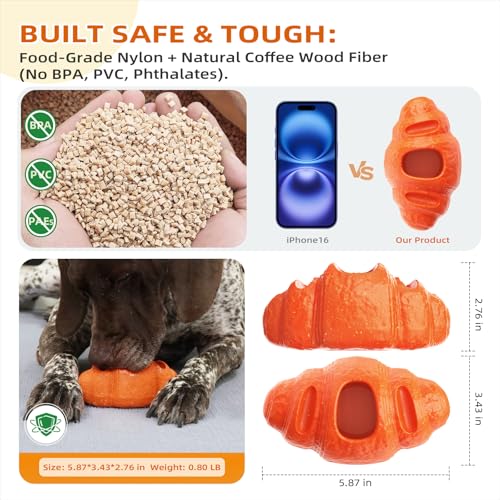 2pack Durable Frozen Dog Chew Toy for Aggressive Chewers - color: Croissant Shape 2pcs
