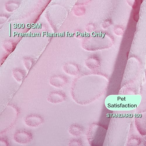 Stuffed Premium Soft Dog Blanket, with Flannel Pink Cute Paw Print, Cat Blanket Puppy Supplies Dog Products Stuff Essentials(Pink 32x40 inches) - color: Pink, size: M(32x40")