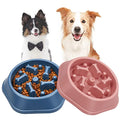 UPSKY Slow Feeder Dog Bowl Anti-Chocking Slower Feeding Pet Puzzle Bowls - color: M-Blue+Pink