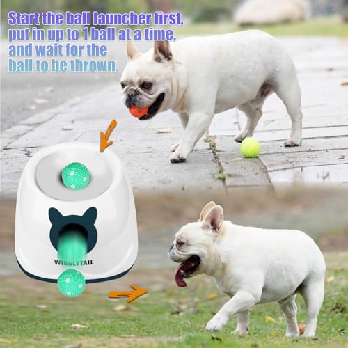 Automatic Dog Ball Launche with 9 Balls (2 inches) - color: WHITE