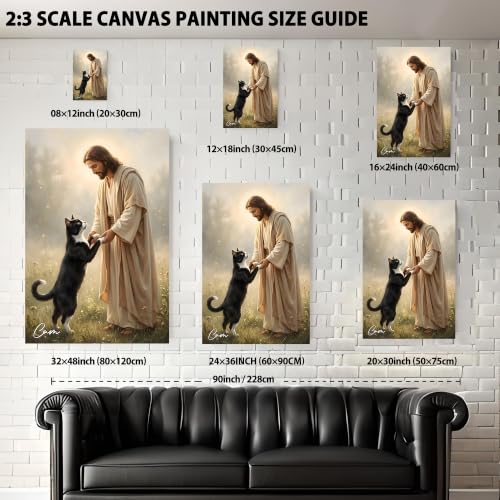 KiKiLuna Personalized Jesus and Pet Memorial Canvas Wall Art - color: Design06